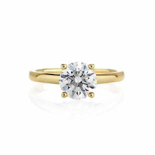 CERTIFIED 1.08 CTW D/VS2 ROUND DIAMOND SOLITAIRE RING I: CERTIFIED 1.08 CTW D/VS2 ROUND DIAMOND SOLITAIRE RING IN 14K YELLOW GOLD -- CERTIFIED 1.08 CTW D/VS2 ROUND DIAMOND SOLITAIRE RING IN 14K YELLOW GOLD #IRS25037