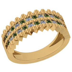 0.72 Ctw SI2/I1 Tsavorite And Diamond 14K Yellow Gold M