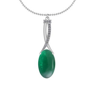 Certified 71.32 Ctw VS/SI1 Emerald And Diamond 14k Whit: Certified 71.32 Ctw VS/SI1 Emerald And Diamond 14k White Gold Victorian Style Pendant -- Center Stone Approx Weight: 71.14 Ctw (1 Pcs Oval Cab) Center Stone Color: Emerald Center Stone Setting: Prong