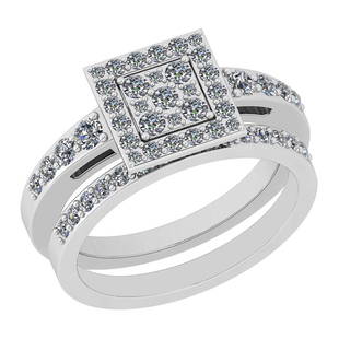 0.90 Ctw SI2/I1 Diamond 14K White Gold Vintage Style Br: 0.90 Ctw SI2/I1 Diamond 14K White Gold Vintage Style Bridal Set Ring -- Diamond Approx Weight: 0.90 Ctw (Round Cut) Diamond Color: J-K Center Clarity: SI2/I1 Stone Setting: Prong Metal Approx Weight: