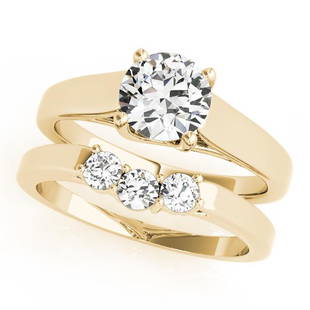 Certified 1.05 Ctw SI2/I1 Diamond 14K Yellow Gold Brida: Certified 1.05 Ctw SI2/I1 Diamond 14K Yellow Gold Bridal Wedding set Ring -- Center Diamond Approx Weight: 0.75 Ctw (Round Cut) Center Color: J-K Center Stone Clarity: SI2/I1 Center Stone Setting: