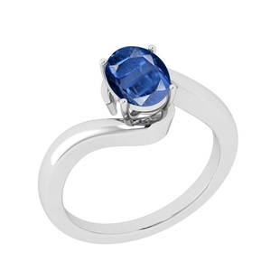 Certified 1.94 Ctw Kyanite 10k White Gold Solitaire Rin: Certified 1.94 Ctw Kyanite 10k White Gold Solitaire Ring -- Diamond Stone Approx Weight: 1.94 Ctw (1 pcs Oval) Center Stone Color: Kyanite Center Stone Setting: Prong Metal Approx Weight: 4.60 Gram