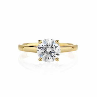 CERTIFIED 1.51 CTW D/VS2 ROUND DIAMOND SOLITAIRE RING I: CERTIFIED 1.51 CTW D/VS2 ROUND DIAMOND SOLITAIRE RING IN 14K YELLOW GOLD -- CERTIFIED 1.51 CTW D/VS2 ROUND DIAMOND SOLITAIRE RING IN 14K YELLOW GOLD #IRS25046