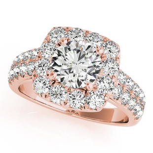 CERTIFIED 18K ROSE GOLD 1.48 CTW J-K/VS-SI1 DIAMOND HAL: CERTIFIED 18K ROSE GOLD 1.48 CTW J-K/VS-SI1 DIAMOND HALO ENGAGEMENT RING -- CERTIFIED 18K ROSE GOLD 1.48 CTW J-K/VS-SI1 DIAMOND HALO ENGAGEMENT RING (CENTER STONE DAIMOND .40 CTW J-K/VS-SI1) please