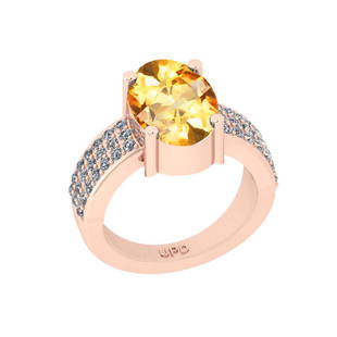 4.80 Ctw SI2/I1 Citrine And Diamond 10K Rose Gold Engag: 4.80 Ctw SI2/I1 Citrine And Diamond 10K Rose Gold Engagement Ring -- Center Stone Weight : 4.20 Ctw ( Oval Cut ) Center Stone Color :-Citrine Center Stone Setting : Prong Side Stone Weight Of Ctw