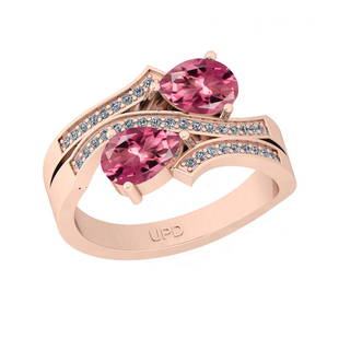 1.70 Ctw SI2/I1 Pink Tourmaline And Diamond 10K Rose Go: 1.70 Ctw SI2/I1 Pink Tourmaline And Diamond 10K Rose Gold Wedding Ring -- Center Stone Weight : 1.50 Ctw ( Pear Cut ) Center Stone Color :-Pink Tourmaline Center Stone Setting : Prong Side Stone