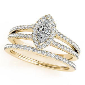 Certified 0.80 Ctw SI2/I1 Diamond 14K Yellow Gold Brida