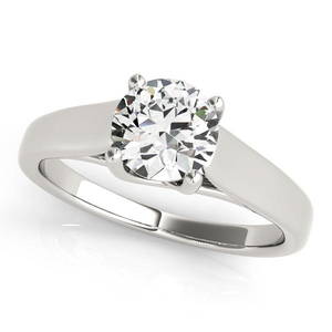 Certified 0.60 Ctw SI2/I1 Diamond 14K White Gold Solita