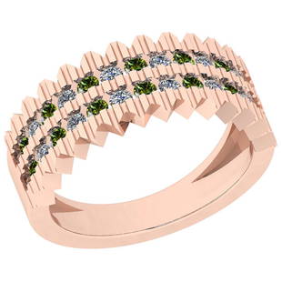 0.72 Ctw SI2/I1 Tsavorite And Diamond 14K Rose Gold Men: 0.72 Ctw SI2/I1 Tsavorite And Diamond 14K Rose Gold Mens Wedding Band Ring -- Center Stone Approx Weight: 0.42 Ctw (Round Cut) Center Stone Color: Tsavorite Center Stone Setting: Prong Side Stone