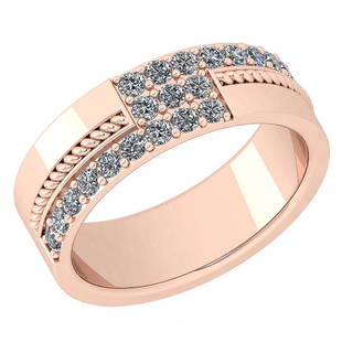 Certified 0.52 Ctw Diamond VS2/SI1 Engagement 18K Rose: Certified 0.52 Ctw Diamond VS2/SI1 Engagement 18K Rose Gold Band Ring -- Center Stone Approx Weight ; 0.52 Ctw (21 Pcs Round) Center Stone Color: White G-H Diamond Stone Clarity: VS2/SI1 Center Stone