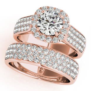 Certified 2.00 Ctw SI2/I1 Diamond 14K Rose Gold Bridal: Certified 2.00 Ctw SI2/I1 Diamond 14K Rose Gold Bridal Wedding Set Ring -- Center Diamond Approx Weight: 0.75 Ctw (Round Cut) Center Color: J-K Center Stone Clarity: SI2/I1 Center Stone Setting: