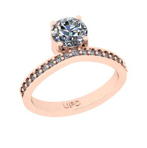 1.24 Ctw SI2/I1 Diamond 14K Rose Gold Engagement Ring