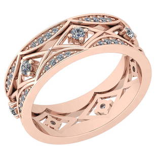 Certified 0.51 Ctw Diamond VS/SI1 18K Yellow Gold Band: Certified 0.51 Ctw Diamond VS/SI1 18K Yellow Gold Band Ring Made In USA -- Center Stone Approx Weight ; 0.51 Ctw (63 Pcs Round) Stone Color: White G-H Diamond Stone Clarity: VS/SI1 Color Stone