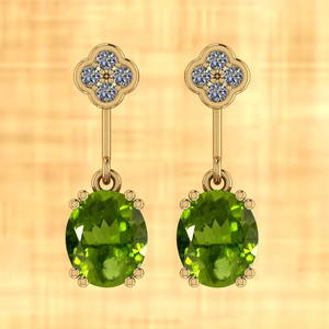Certified 2.62 Ctw Peridot And Diamond I2/I3 10K Yellow