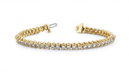 14K YELLOW GOLD 1 CTW G-H I1/I2 SCOOP LINK DIAMOND TENN