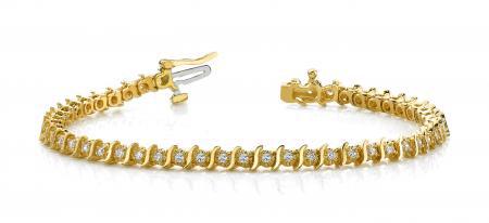 14KT YELLOW GOLD .50 CTW G-H SI2/SI3 CLASSIC ILLUSION S: 14KT YELLOW GOLD .50 CTW G-H SI2/SI3 CLASSIC ILLUSION S DIAMOND TENNIS BRACELET -- 14KT YELLOW GOLD .50 CTW G-H SI2/SI3 CLASSIC ILLUSION S DIAMOND TENNIS BRACELET #IRS20218