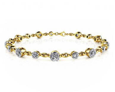 14K YELLOW GOLD 5 CTW G-H SI3/I1 DIAMOND AND CHAIN LINK: 14K YELLOW GOLD 5 CTW G-H SI3/I1 DIAMOND AND CHAIN LINK BRACELET -- 14K YELLOW GOLD 5 CTW G-H SI3/I1 DIAMOND AND CHAIN LINK BRACELET #IRS19888