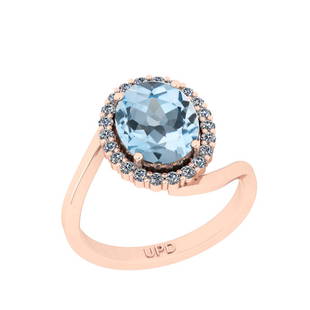 2.80 Ctw SI2/I1 Blue Topaz And Diamond 10K Rose Gold En: 2.80 Ctw SI2/I1 Blue Topaz And Diamond 10K Rose Gold Engagement Halo Ring -- Center Stone Weight : 2.50 Ctw ( Oval Cut ) Center Stone Color :-Blue Topaz Center Stone Setting : Prong Side Stone Weight