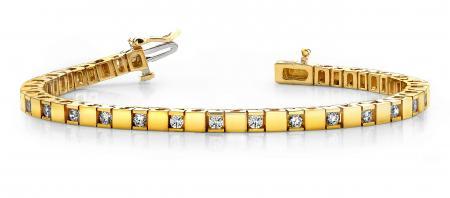 14K YELLOW GOLD 1 CTW G-H I1/I2 ALTERNATING DIAMOND BLO: 14K YELLOW GOLD 1 CTW G-H I1/I2 ALTERNATING DIAMOND BLOCK TENNIS BRACELET -- 14K YELLOW GOLD 1 CTW G-H I1/I2 ALTERNATING DIAMOND BLOCK TENNIS BRACELET #IRS23459