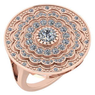 Certified 1.34 Ctw Diamond VS/SI1 14K Rose Gold Ring: Certified 1.34 Ctw Diamond VS/SI1 14K Rose Gold Ring -- Center Stone Weight ; 0.50 Ctw (1 Pcs Round) Stone Color: White G-H Diamond Stone Clarity: SI1/SI2 Color Stone Setting ; Bezel Side Stone (75