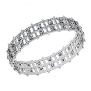 14.60 Ctw SI2/I1 Diamond 14K White Gold Bangle