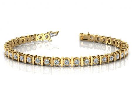 14K YELLOW GOLD .50 CTW G-H I1/I2 CLASSIC ILLUSION DIAM: 14K YELLOW GOLD .50 CTW G-H I1/I2 CLASSIC ILLUSION DIAMOND TENNIS BRACELET -- 14K YELLOW GOLD .50 CTW G-H I1/I2 CLASSIC ILLUSION DIAMOND TENNIS BRACELET #IRS23419