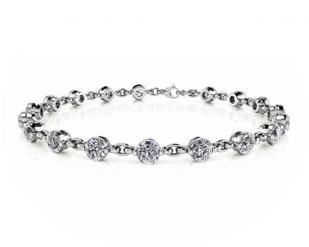 14K WHITE GOLD 4 CTW J-L SI1/SI2 DIAMOND AND CHAIN LINK: 14K WHITE GOLD 4 CTW J-L SI1/SI2 DIAMOND AND CHAIN LINK BRACELET -- 14K WHITE GOLD 4 CTW J-L SI1/SI2 DIAMOND AND CHAIN LINK BRACELET #IRS23376