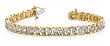 14KT YELLOW GOLD .50 CTW G-H SI2/SI3 CLASSIC PRONG ILLU: 14KT YELLOW GOLD .50 CTW G-H SI2/SI3 CLASSIC PRONG ILLUSION SET DIAMOND TENNIS BRACELET -- 14KT YELLOW GOLD .50 CTW G-H SI2/SI3 CLASSIC PRONG ILLUSION SET DIAMOND TENNIS BRACELET #IRS20239