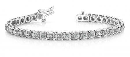 14K WHITE GOLD 1 CTW G-H I1/I2 CIRCLE LINK DIAMOND TENN: 14K WHITE GOLD 1 CTW G-H I1/I2 CIRCLE LINK DIAMOND TENNIS BRACELET -- 14K WHITE GOLD 1 CTW G-H I1/I2 CIRCLE LINK DIAMOND TENNIS BRACELET #IRS23426v5