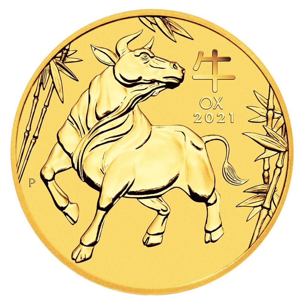 2021 Australia 1/2oz Gold Lunar OX BU (Series III): 2021 Australia 1/2oz Gold Lunar OX BU (Series III) -- 2021 Australia 1/2oz Gold Lunar OX BU (Series III) #IRS13648v7