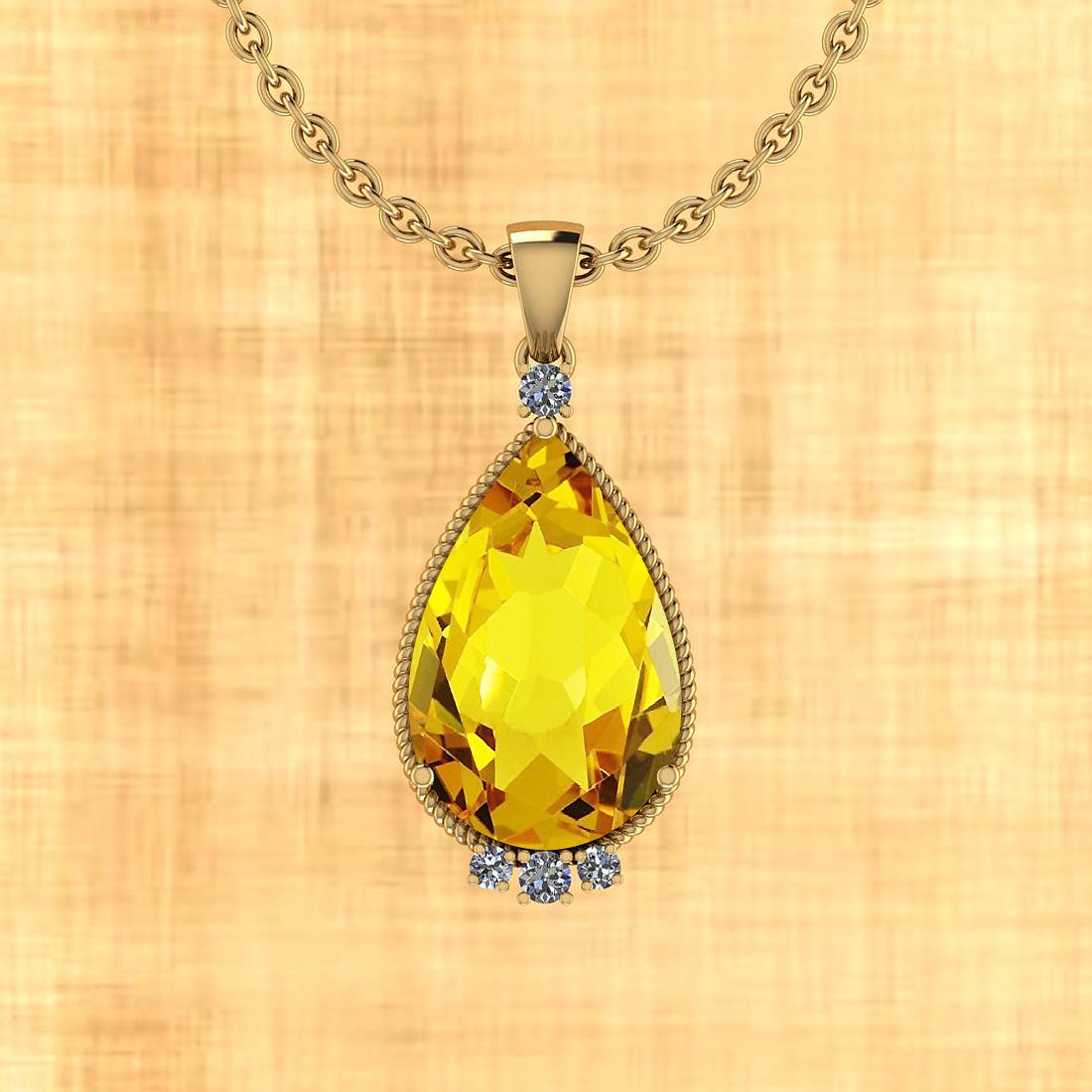 Certified 20.30 Ctw Lemon Topaz And Diamond I2/I3 10K G: Certified 20.30 Ctw Lemon Topaz And Diamond I2/I3 10K Gold Victorian Style Pendant -- Center Stone Weight: 19.98 Ctw (1 pcs Oval) Center Stone Color: Lemon Topaz Center Stone Setting: Prong Side Stone