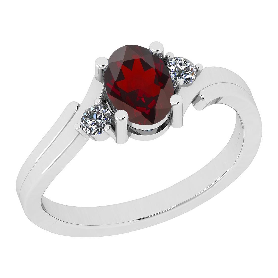 0.67 Ctw SI2/I1 Garnet And Diamond 18K White Gold Promi: 0.67 Ctw SI2/I1 Garnet And Diamond 18K White Gold Promises Ring -- Color Stone Weight : 0.50 Ctw (1psc Oval) Center Stone Color : Garnet Center Stone Setting : Prong Side Stone Weight Of Ctw SI2/I1 0.