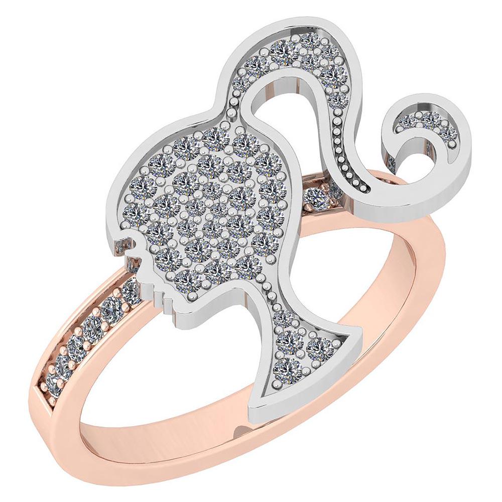 Certified 0.40 Ctw Diamond VS/SI1 Two-Tone 18K Rose And: Certified 0.40 Ctw Diamond VS/SI1 Two-Tone 18K Rose And White Gold Ring -- Diamond Stone Approx Weight ; 0.40 Ctw (56 Pcs Round) Center Stone Color: White G-H Diamond Stone Clarity: VS/SI1 Center Ston