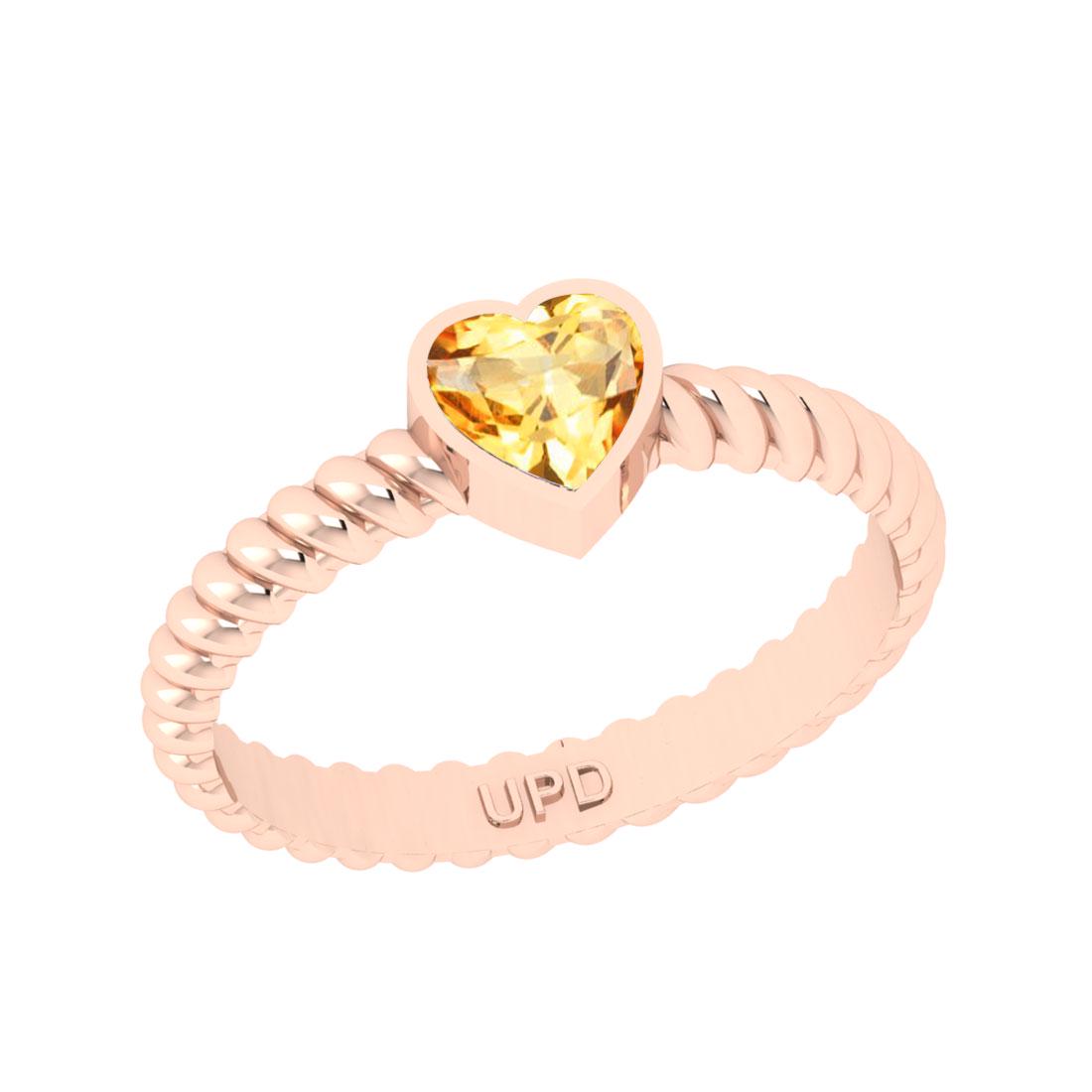 0.50 Ctw SI2/I1 Citrine 10K Rose Gold solitaire Ring: 0.50 Ctw SI2/I1 Citrine 10K Rose Gold solitaire Ring -- Center Stone Weight : 0.50 Ctw ( Heart Cut ) Center Stone Color :-Citrine Center Stone Setting : Bezel Metal Weight : Approx 3.30 Gram 10k Rose
