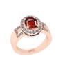 1.81 Ctw SI2/I1 Garnet And Diamond 10K Rose Gold Annive