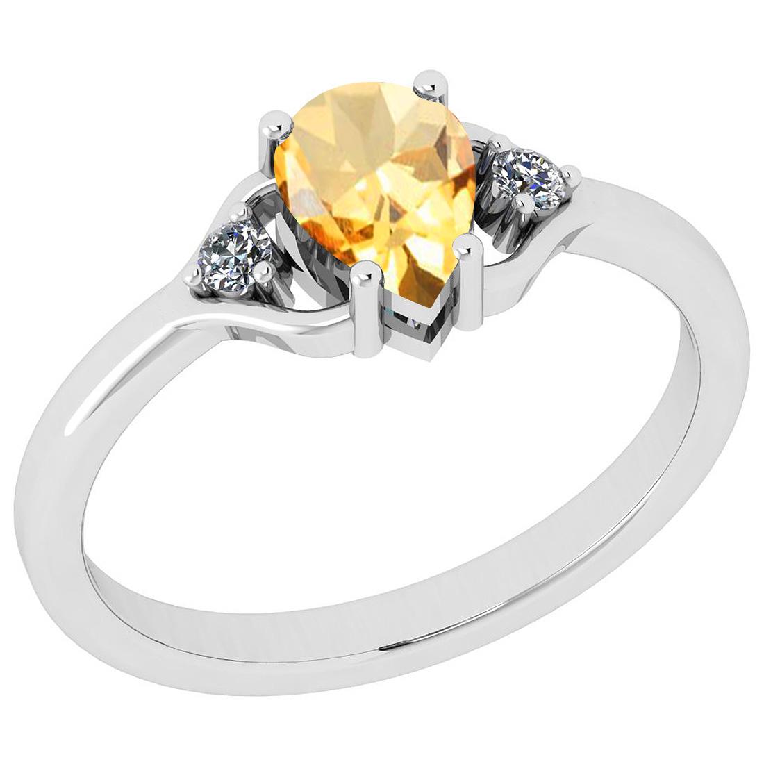 0.57 Ctw SI2/I1 Citrine And Diamond SI2/I1 14k White Go: 0.57 Ctw SI2/I1 Citrine And Diamond SI2/I1 14k White Gold Engagement Ring -- Color Stone Weight : 0.50 Ctw (1psc Pear) Center Stone Color : Citrine Center Stone Setting : Prong Side Stone Weight Of Ct