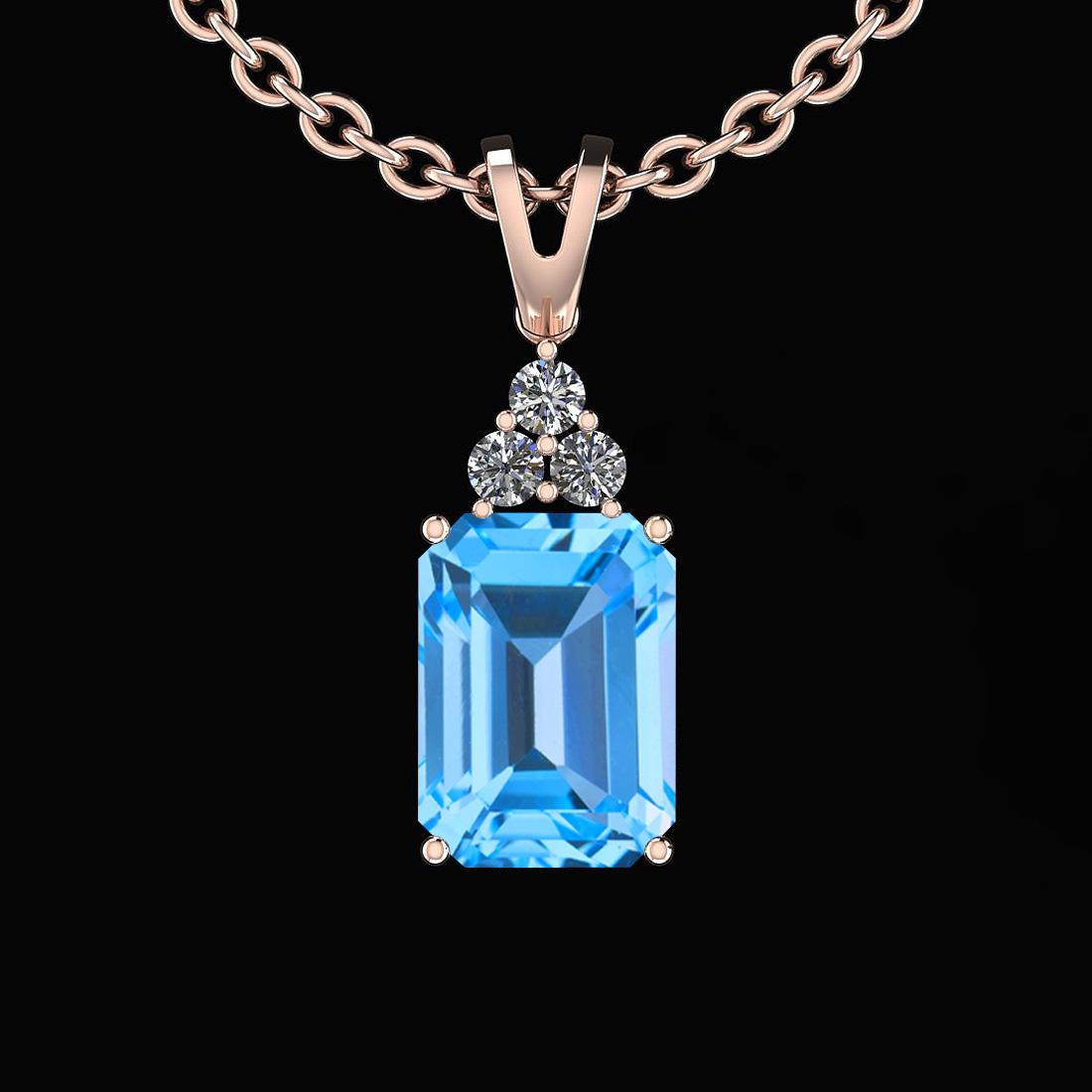 Certified 41.81 Ctw Blue Topaz And Diamond I2/I3 10K Go: Certified 41.81 Ctw Blue Topaz And Diamond I2/I3 10K Gold Victorian Style Pendant -- Center Stone Approx Weight: 41.46 Ctw (1 pcs Emerald Octo) Center Stone Color: Blue Topaz Center Stone Setting: Pro