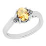 0.67 Ctw SI2/I1 Citrine And Diamond 14k White Gold Prom