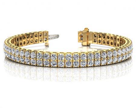 14K YELLOW GOLD 4 CTW G-H SI2/SI3 TIMELESS TWO ROW DIAM: 14K YELLOW GOLD 4 CTW G-H SI2/SI3 TIMELESS TWO ROW DIAMOND TENNIS BRACELET -- 14K YELLOW GOLD 4 CTW G-H SI2/SI3 TIMELESS TWO ROW DIAMOND TENNIS BRACELET #IRS20081v5