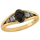 Certified 0.93 Ctw Smoky Quartz And Diamond 14K Yellow