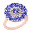 2.86 Ctw I2/I3 Tanzanite And Diamond 14K Rose Gold Flow