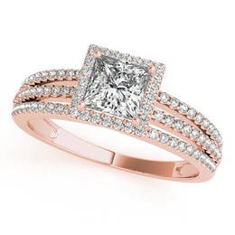 Certified 1.20 Ctw SI2/I1 Diamond 14K Rose Gold Engagem