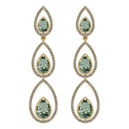 Certified 5.48 Ctw Green Amethyst And Diamond VS/SI1 14