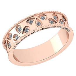 Certified 0.24 Ctw Diamond VS/SI1 10K Rose Gold Band Ri