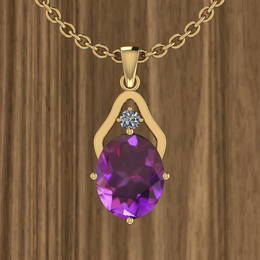 Certified 5.18 Ctw Amethyst And Diamond I2/I3 14K Yello