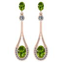 Certified 4.78 Ctw Peridot And Diamond VS/SI1 14K Rose