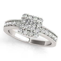 Certified 0.95 Ctw SI2/I1 Diamond 14K White Gold Engage