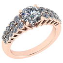 Certified 1.97 Ctw Diamond VS/SI1 14K Rose Gold Halo Ri