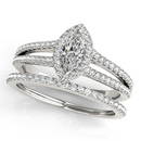 Certified 0.80 Ctw SI2/I1 Diamond 14K White Gold Bridal