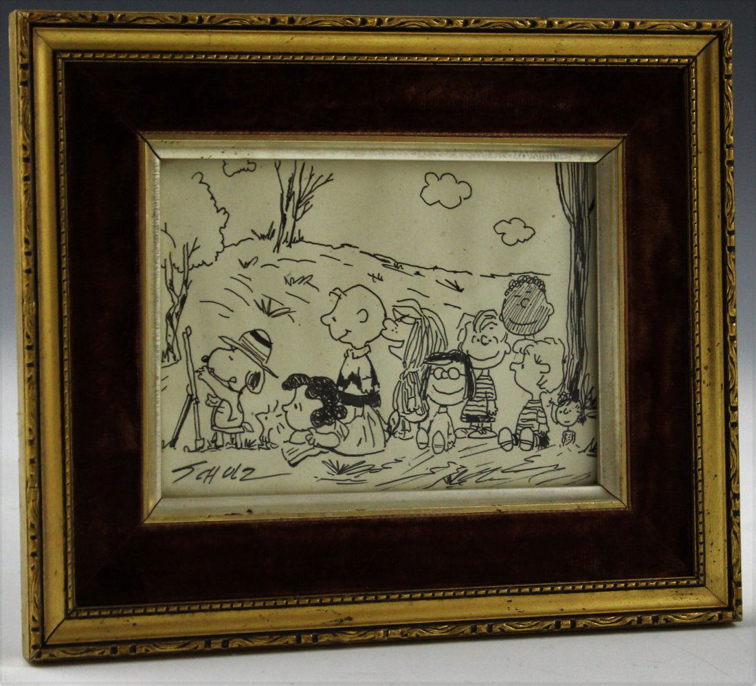 Charles Schulz Signed Peanuts Drawing (1 of 2)